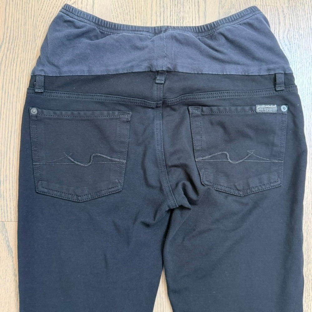 7 For All Mankind Womens Black Maternity Ankle Skinny Leggings Size 30